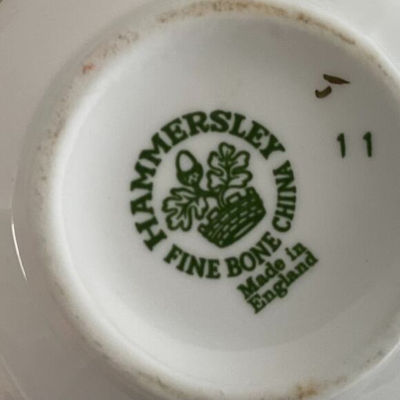 VTG Hammersley, Spode, Fine Bone China Teacup & Saucer, Floral, Pink, Gray - Picture 7 of 8